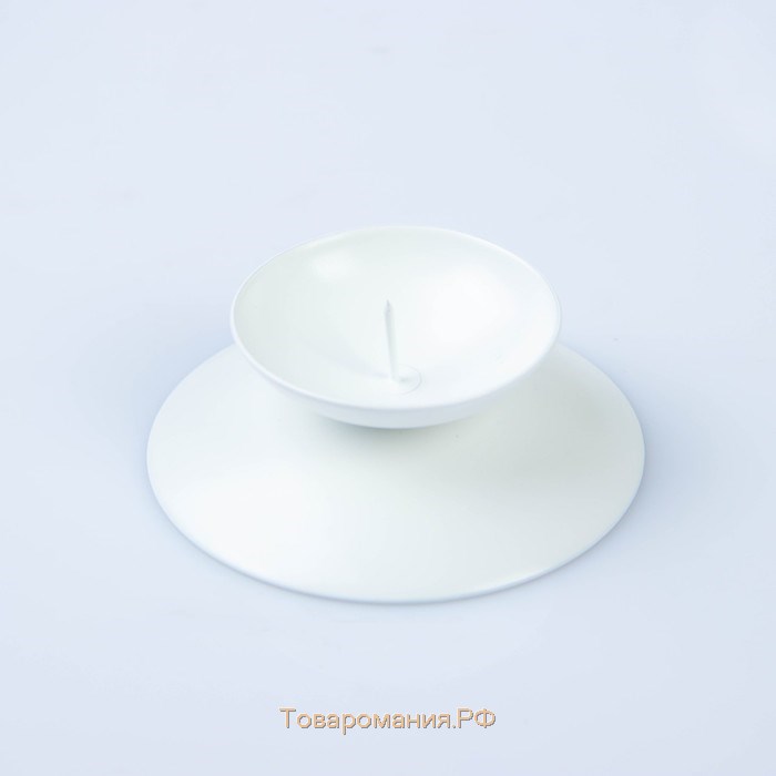 Подсвечник "Гадальный Н" металл на 1 свечу, 7,3х3 см, белый