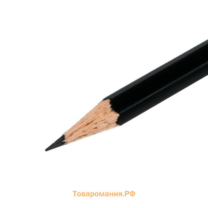 Карандаш простой (чёрнографитный) Faber-Castell 1111 HB шестигранный, в картонной коробке