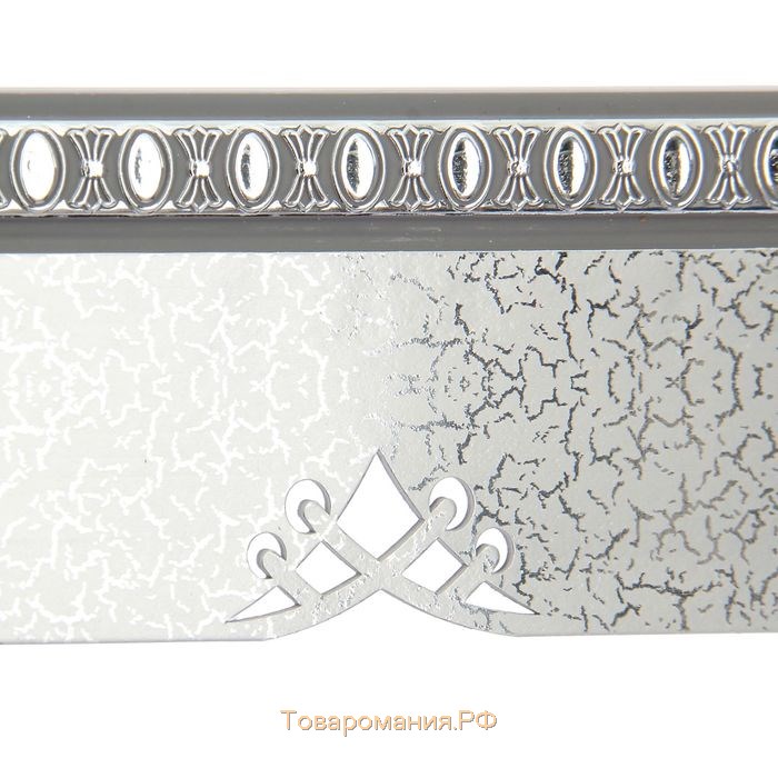Карниз двухрядный 180 см, с декоративной планкой 7 см "Ультракомпакт. Моцарт", цвет серебро