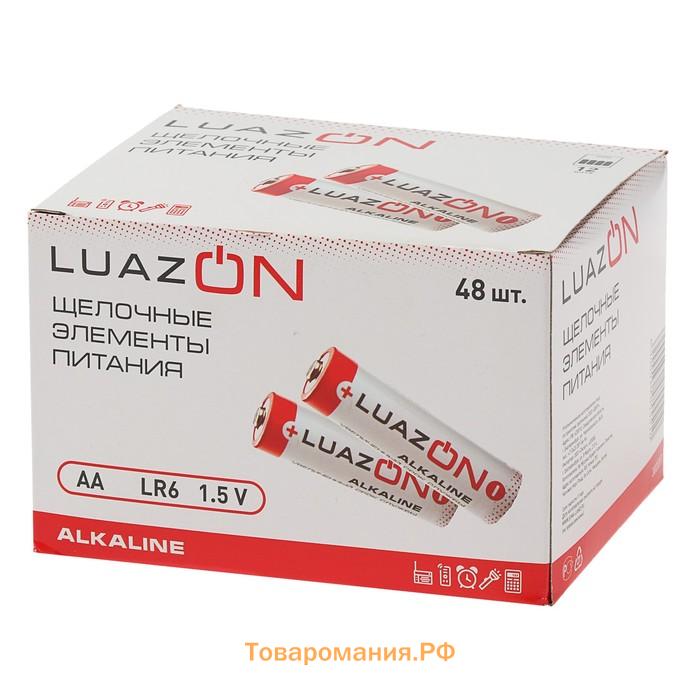 Батарейка алкалиновая (щелочная) Luazon, АА, LR6, блистер, 4 штуки