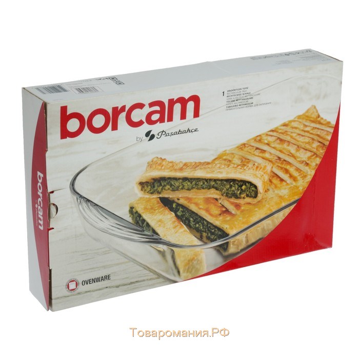 Форма для запекания и выпечки из жаропрочного стекла Borcam, 3,5 л, прямоугольная