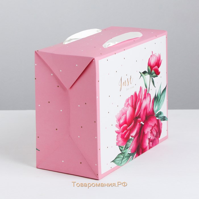 Пакет—коробка, подарочная упаковка, «Just for you», 23 х 18 х 11 см