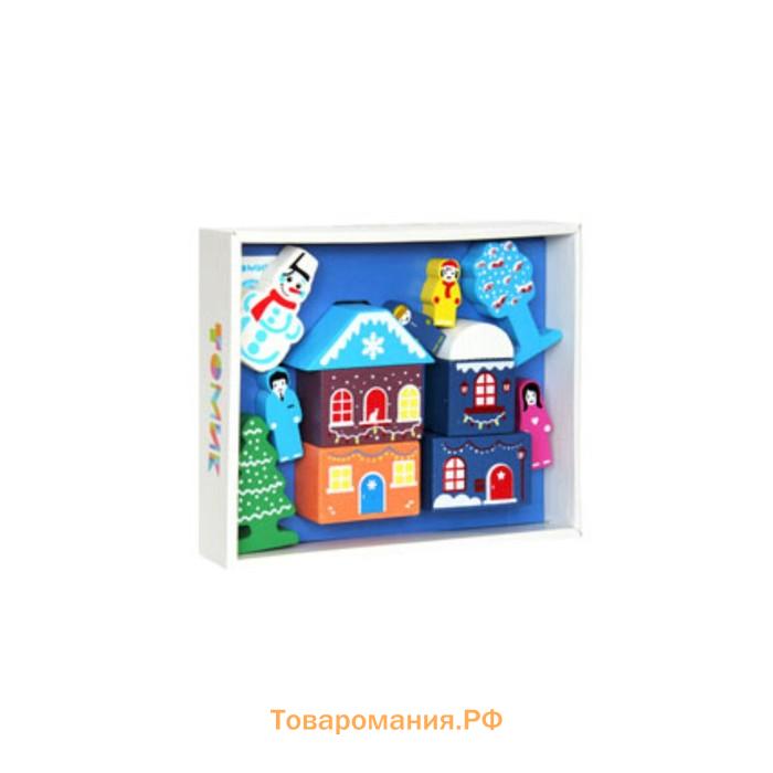 Конструктор деревянный «Цветной городок Новогодний»