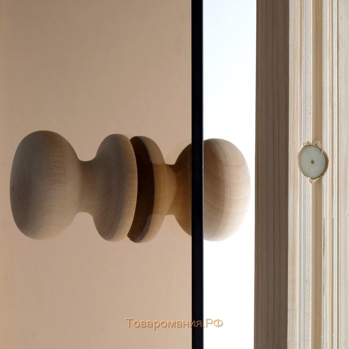 Дверь для бани «Банька», размер коробки 190 × 70 см, правая, 6 мм, круглая ручка