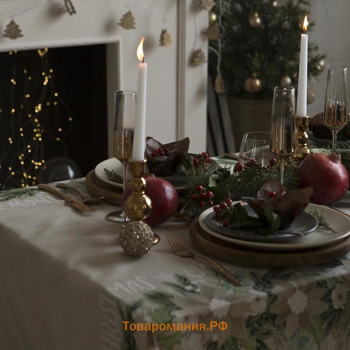 Скатерть новогодняя "" Beautiful Сhristmas 149х220см с ГМВО, 100%хл, 190г/м2