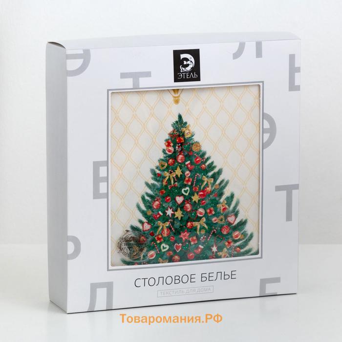 Скатерть новогодняя "" "Golden Christmas" Скатерть новогодняя 150*110 +/-3см с ГМВО, 100%хл, 190г/м2