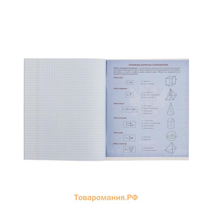 Тетрадь предметная 48 листов в клетку, Calligrata «Доска. Геометрия», обложка мелованный картон