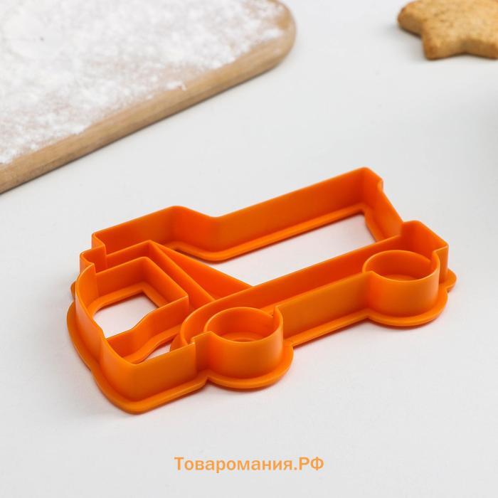 Форма для печенья «Грузовик», вырубка, штамп, 11,5×7,5×1,5 см, цвет оранжевый