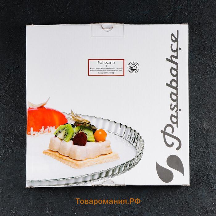 Блюдо Paşabahçe Patisserie, d=24 см, стекло, прозрачное