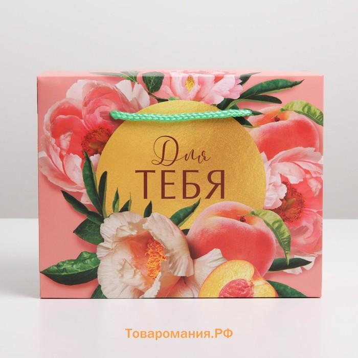 Пакет—коробка, подарочная упаковка, «Flower», 23 х 18 х 11 см