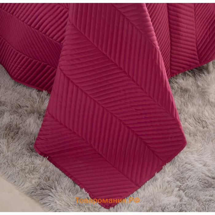 Комплект с покрывалом «Адонис», размер 230х250 см, 50х70 см - 2 шт, цвет бордо