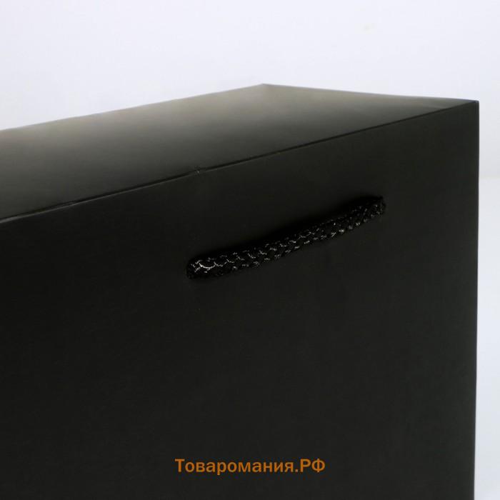 Пакет—коробка «Чёрный», 23 × 18 × 11 см