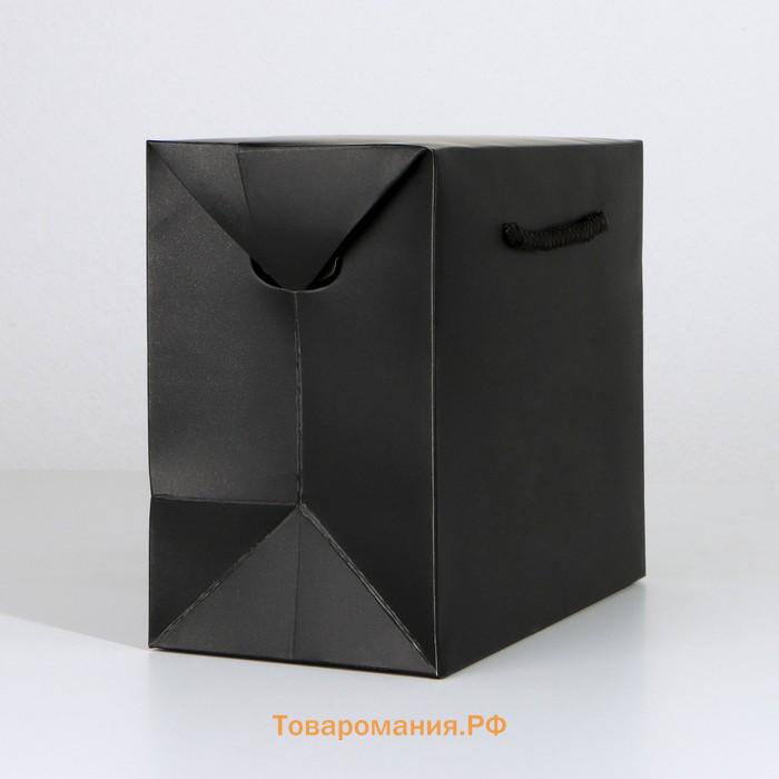 Пакет—коробка «Чёрный», 28 × 20 × 13 см
