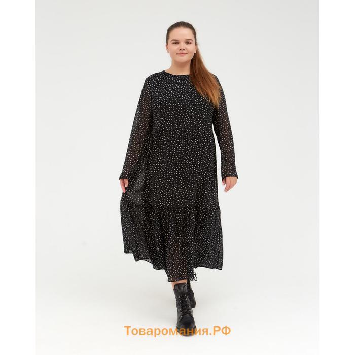 Платье женское миди MIST plus-size, р.52, черный