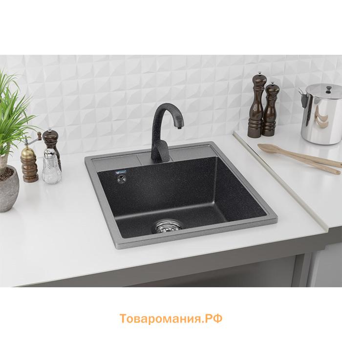 Мойка кухонная Ulgran U406-309, 500х445 мм, цвет тёмно-серый