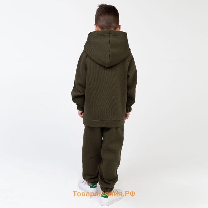 Костюм детский с начёсом (толстовка, брюки) KAFTAN "Basic line" р.34 (122-128), хаки