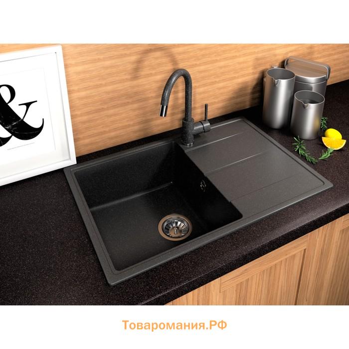 Мойка кухонная из камня Dr.Gans Smart «ОЛИВИЯ-740» 740х480 мм, h=180 мм, цвет серый
