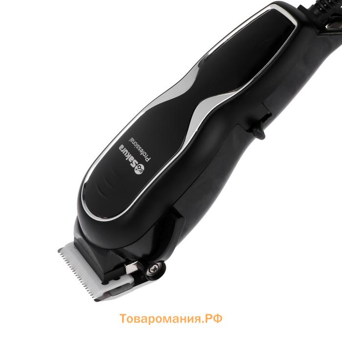 Машинка для стрижки Sakura SA-5113BK Professiоnal, 10 Вт, 1-12 мм, 4 насадки 220 В, чёрная