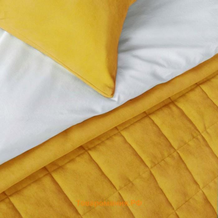 Покрывало с наволочками «Софт», размер 160х220 см, цвет желтый