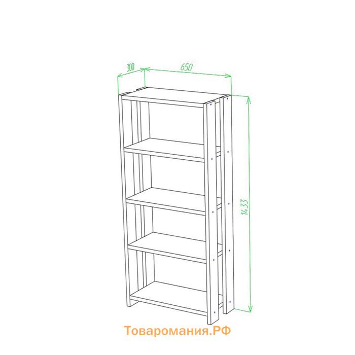 Стеллаж, 650 × 300 × 1450 мм, цвет венге