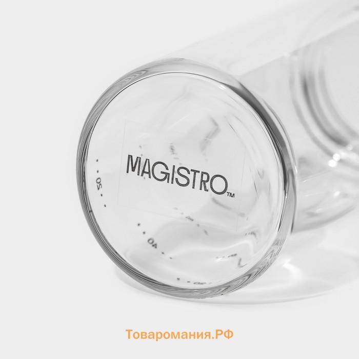 Диспенсер для масла Magistro «Мист», 200 мл, 5.5×17.5 см, с мерной шкалой, стекло, прозрачная