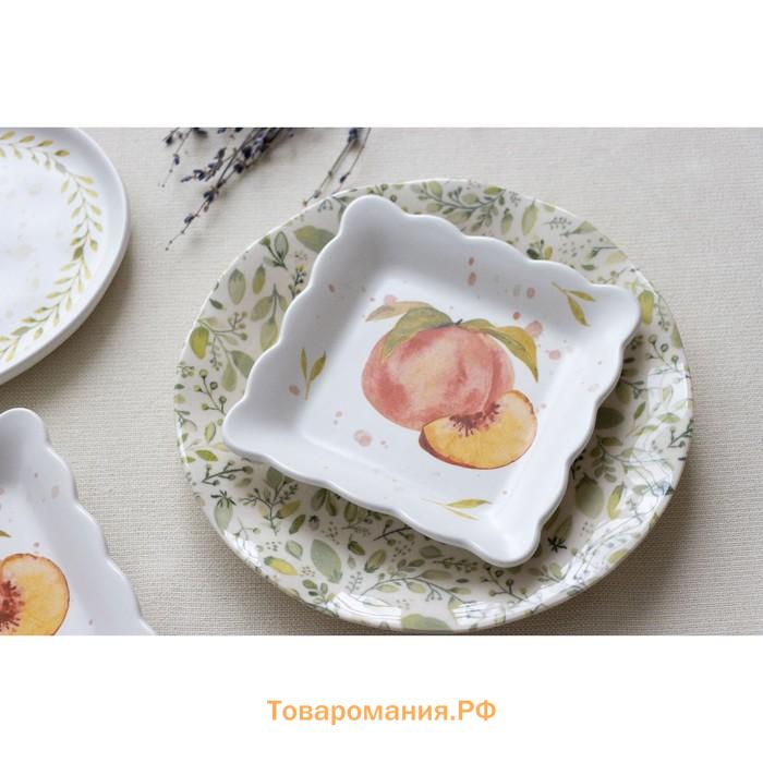 Тарелка глубокая керамическая «Летний день», 14×14 см, белая, Dolce Ceramo