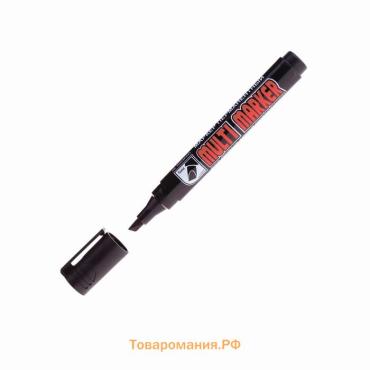 Маркер перманентный Crown Multi Marker, 5.0-1.0 мм, скошенный, чёрный