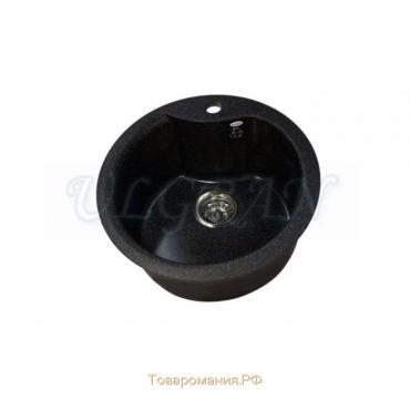 Мойка кухонная Ulgran U102-308, d=480 мм, цвет чёрный