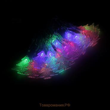 Гирлянда «Нить» 5 м с насадками «Ёлка в крапинку», IP20, прозрачная нить, 20 LED, свечение мульти (RG/RB), мигание, 220 В