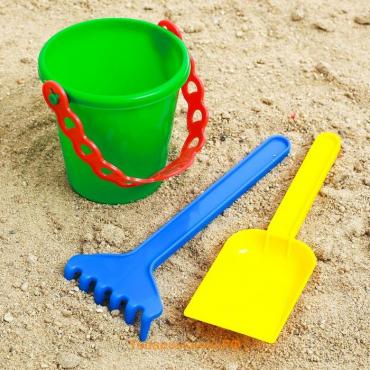 Песочный набор: ведёрко, лопатка, грабельки