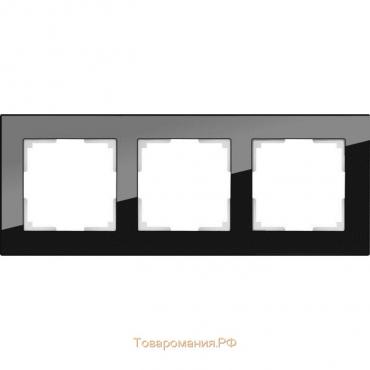 Рамка на 3 поста  WL01-Frame-03, цвет черный, материал стекло