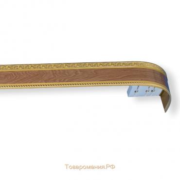 Карниз трёхрядный «Есенин», ширина 220 см, молдинг золото, цвет олива