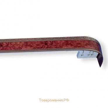 Карниз трёхрядный «Есенин», ширина 340 см, молдинг серебро, цвет бубинго