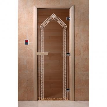 Дверь стеклянная «Арка», размер коробки 190 × 70 см, 8 мм, бронза