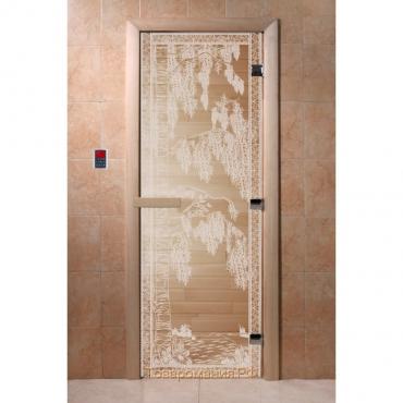 Дверь стеклянная «Берёзка», размер коробки 190 × 70 см, 8 мм, прозрачная, левая