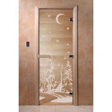 Дверь «Зима», размер коробки 190 × 70 см, правая, цвет прозрачный