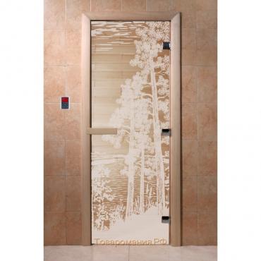 Дверь «Рассвет», размер коробки 190 × 70 см, правая, цвет прозрачный