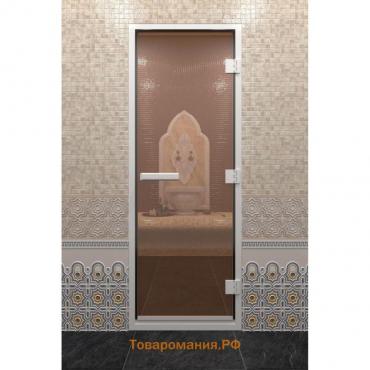 Дверь стеклянная «Хамам», размер коробки 190 × 70 см, правая, цвет бронза