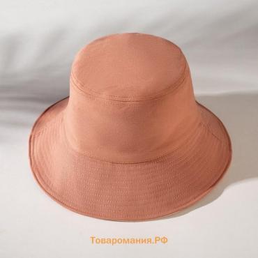 Панама двусторонняя MINAKU, цвет розовый/молочный, размер 56