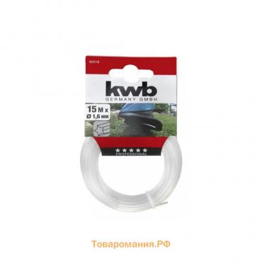 Леска для триммера KWB, d=2.4 мм, 15 м, нейлон, профиль "звезда"