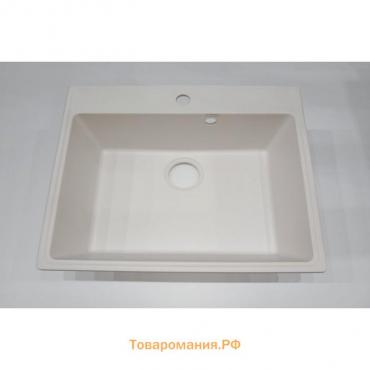 Мойка кухонная кварцевая Ulgran Quartz Forte 580, 580х500 мм, цвет 01 жасмин