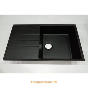 Мойка кухонная кварцевая Ulgran Quartz Prima 780, 780х500 мм, цвет 07 уголь