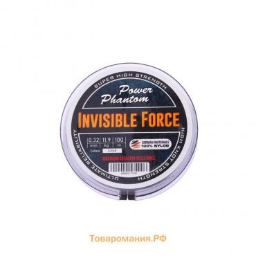 Леска Power Phantom Invisible Force CLEAR, диаметр 0.32 мм, тест 11.9 кг, 100 м