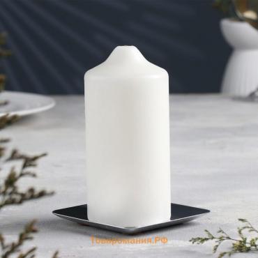 Подсвечник "Тарелка квадратная" металл на одну свечу,  10х1,1 см, хром
